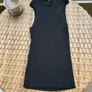 Vintage Express Black Ribbed Sleeveless Top